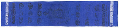 Кхадак для подношений синего цвета размер 135х30см.