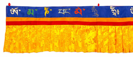Настенное украшение для дома &amp;quot;Тибетская желтая полоска с вышивкой мантры ОМ МАНИ ПАДМЕ ХУМ&amp;quot; длиной 270см